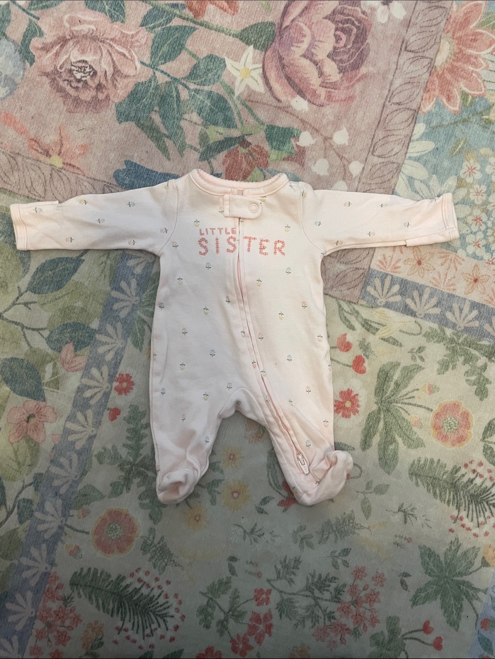 Carter's Light Pink 'Little Sister' Footed One-Piece